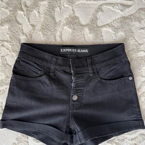 Express Black Jean Shorts